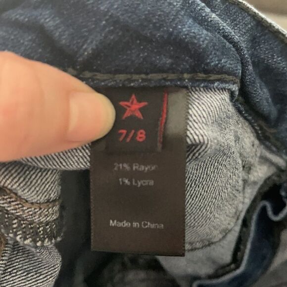 People’s Liberation cropped ankle crop skinny jeans embroidered denim pants 7 8 - Picture 11 of 15